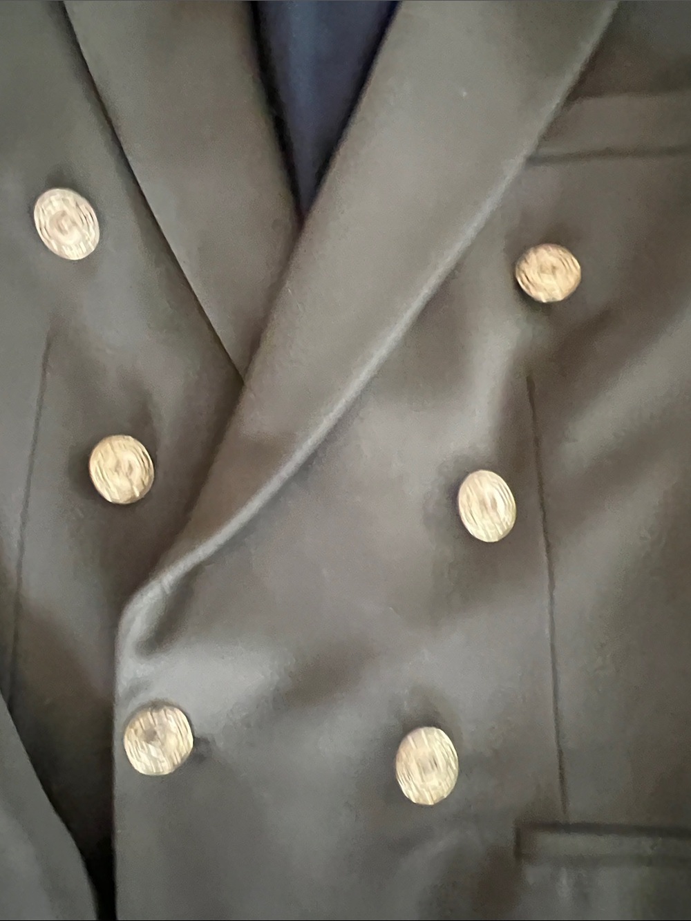 Zara Olive Green Double-Breasted Blazer with Gold Buttons - Picture 5 of 6